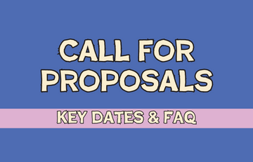 Super Conference 2024 graphic with a blue background and beige text. Text reads: Call for Proposals. Key Dates & FAQ